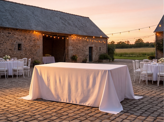 Nappe blanche polyester 300x180cm
