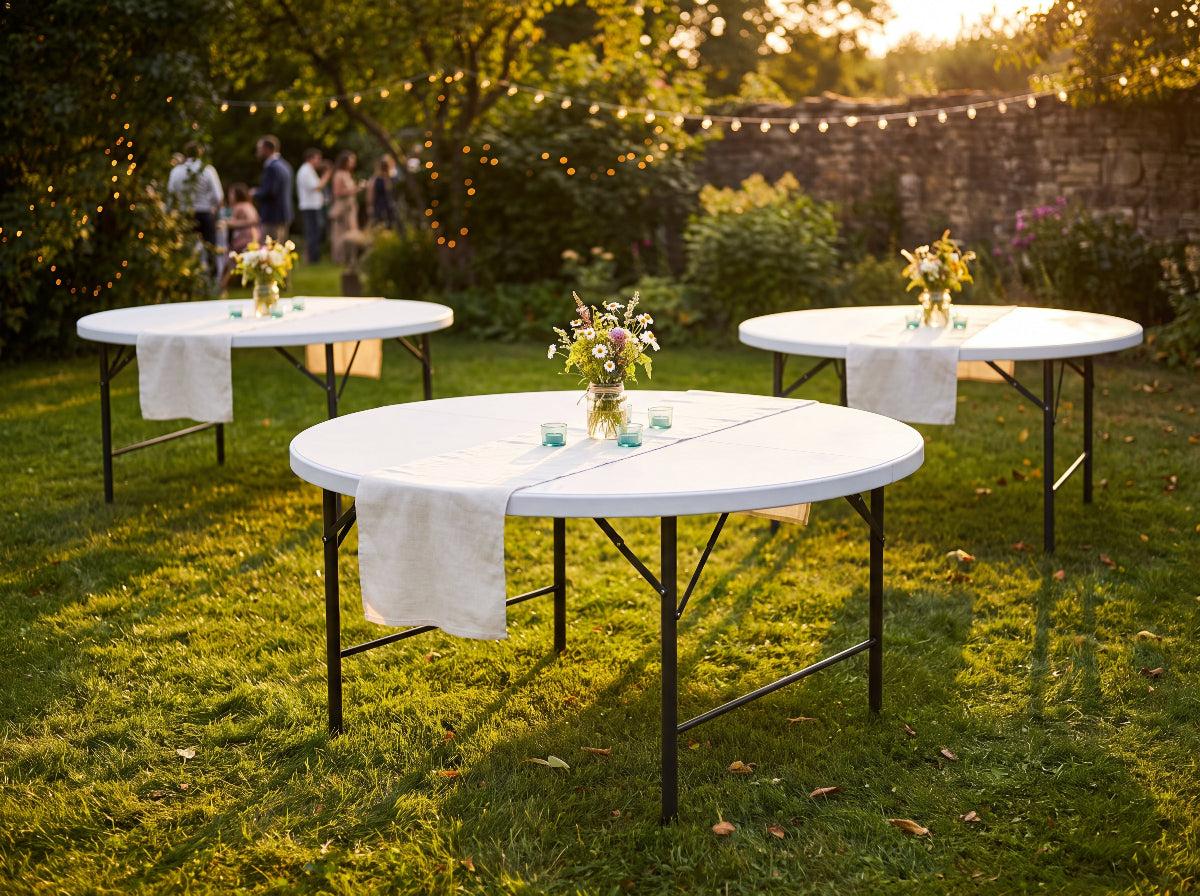 Table ronde 180 cm - 10 à 12 peronnes