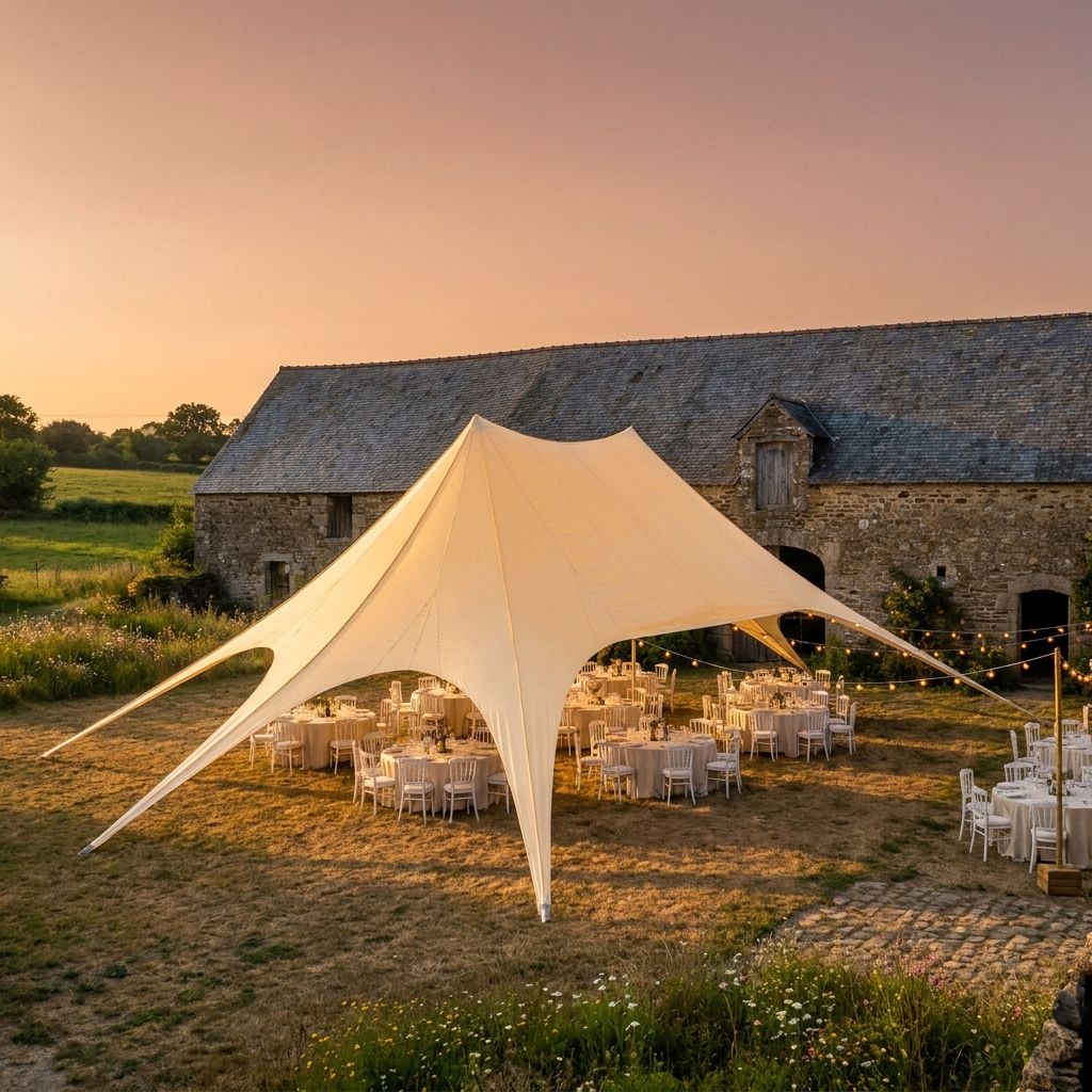 Tente Étoile 16m×22m (150 personnes assises)